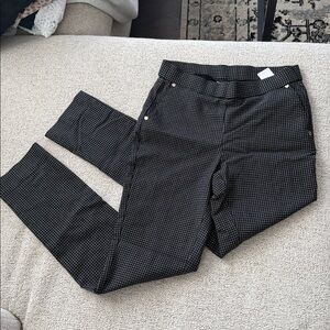 Anne Klein Black and White Patterned Ankle Pants